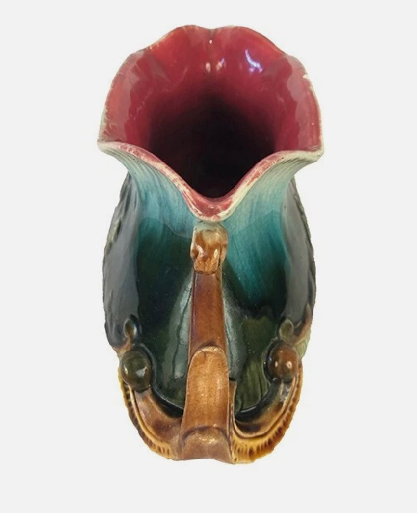 Petite jardinière en barbotine polychrome-photo-4