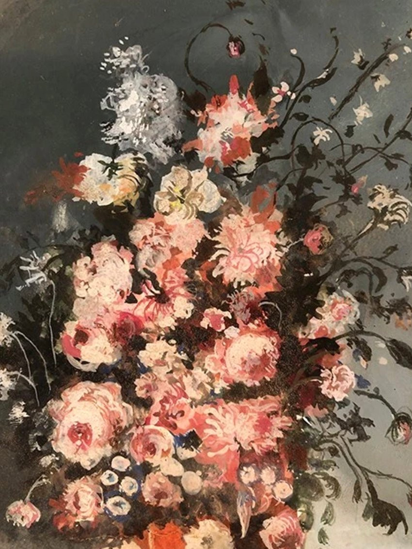 Bouquet de fleurs, aquarelle encadrée-photo-3