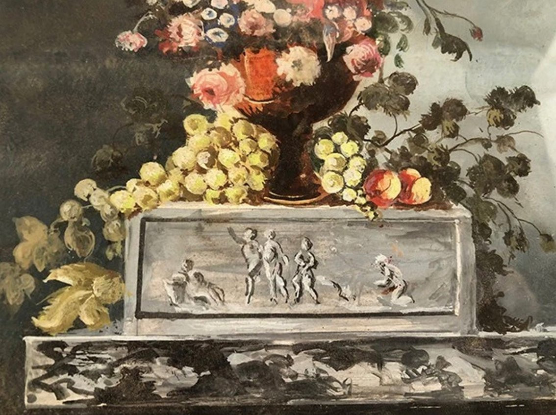 Bouquet de fleurs, aquarelle encadrée-photo-4