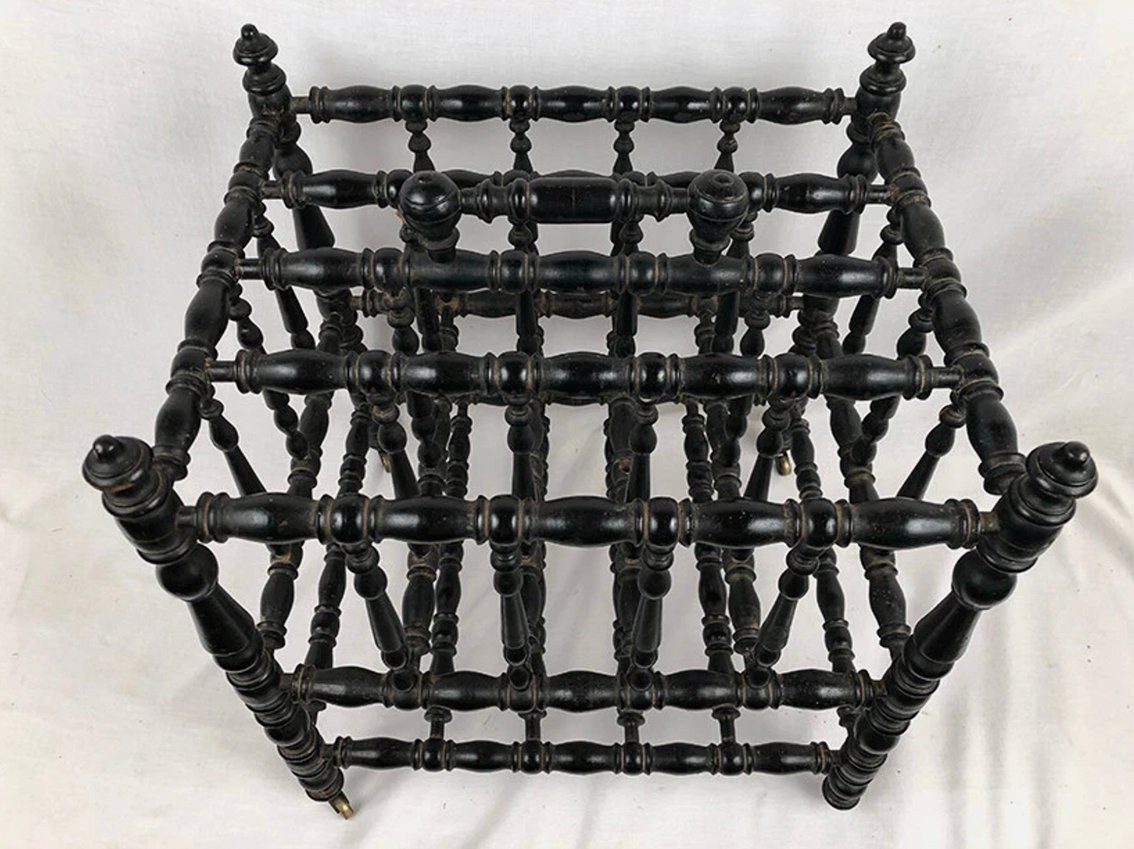 Napoleon III, Turned Blackened Wood Partition Holder-photo-4