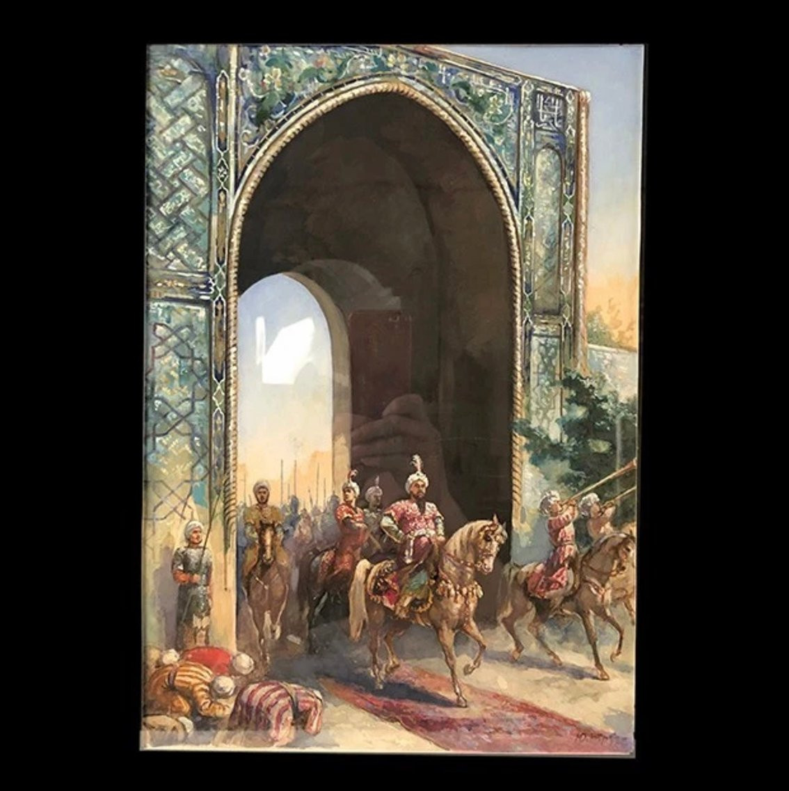 Suite Of Three Signed Watercolours, Early 20th Century-photo-2