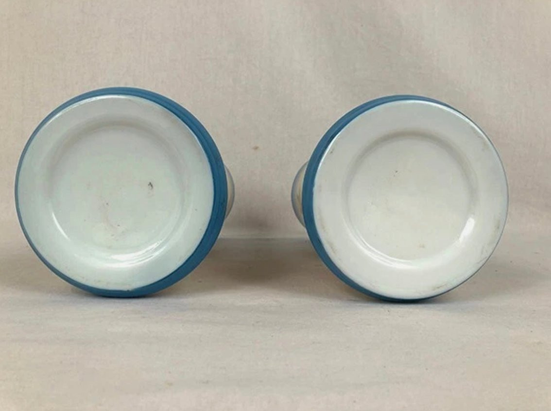Paire de vases en opaline à décor émaillé, fin XIXe-photo-5