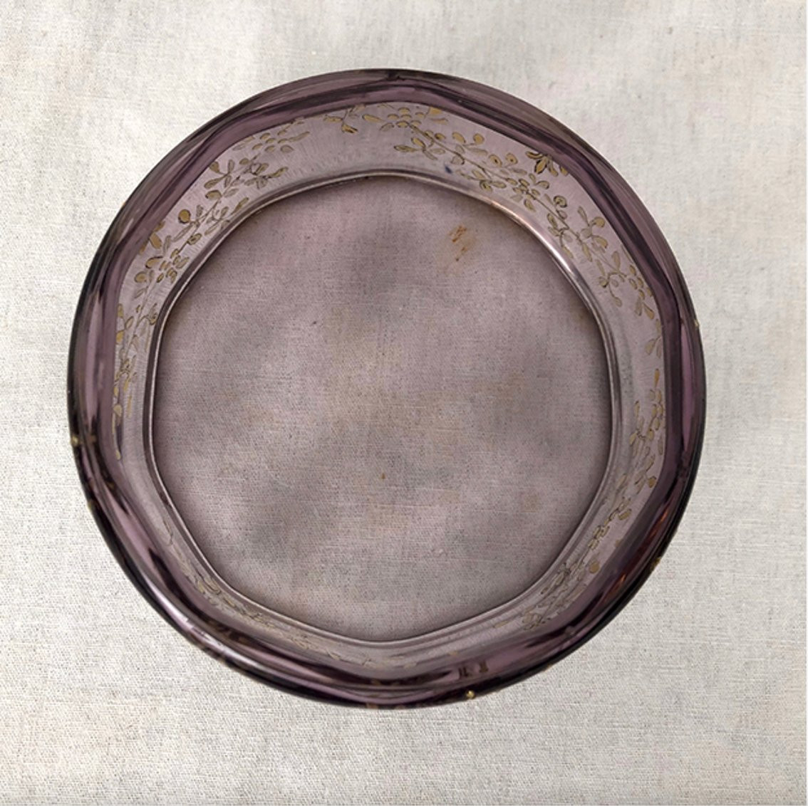 Small Candy Box In Mauve Glass And Gilded Decoration, Probably Moser-photo-2