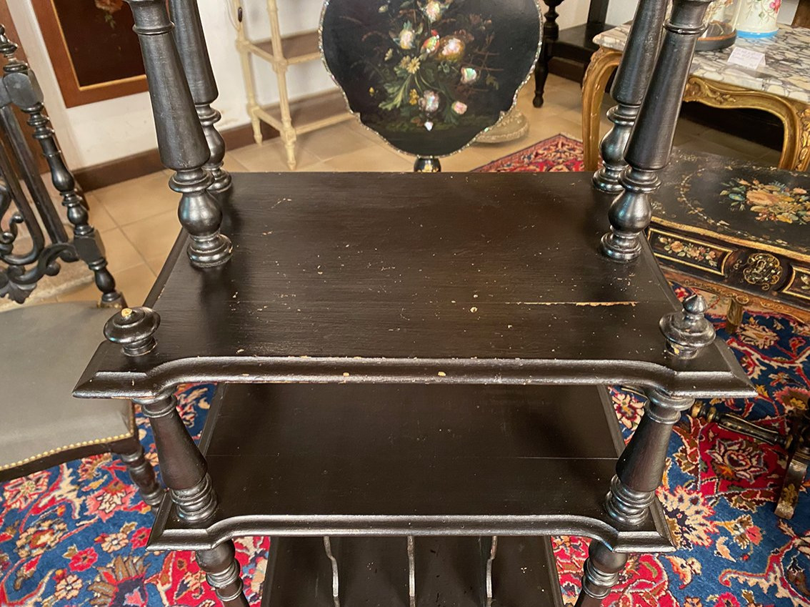 Napoleon III Music Or Sheet Music Cabinet In Blackened Wood-photo-2