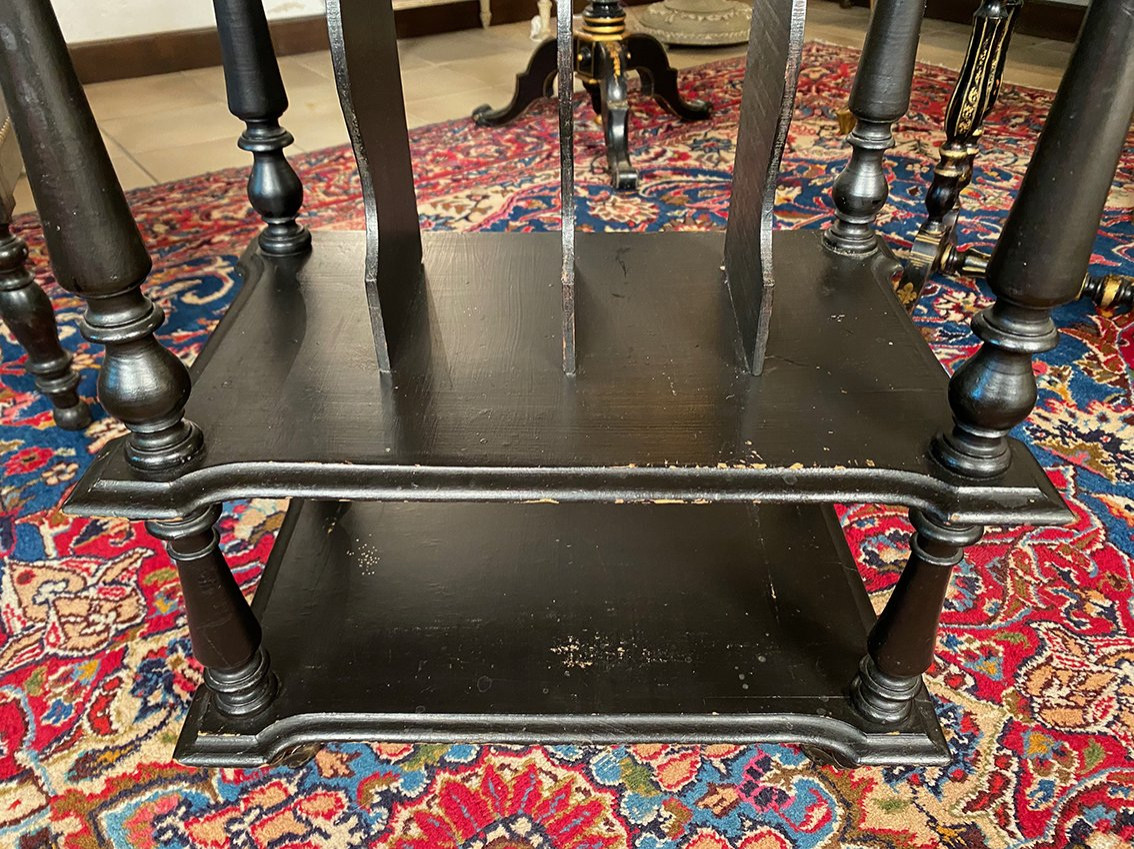 Napoleon III Music Or Sheet Music Cabinet In Blackened Wood-photo-3