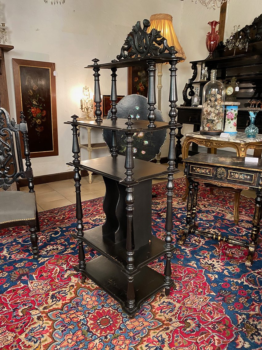 Napoleon III Music Or Sheet Music Cabinet In Blackened Wood-photo-4