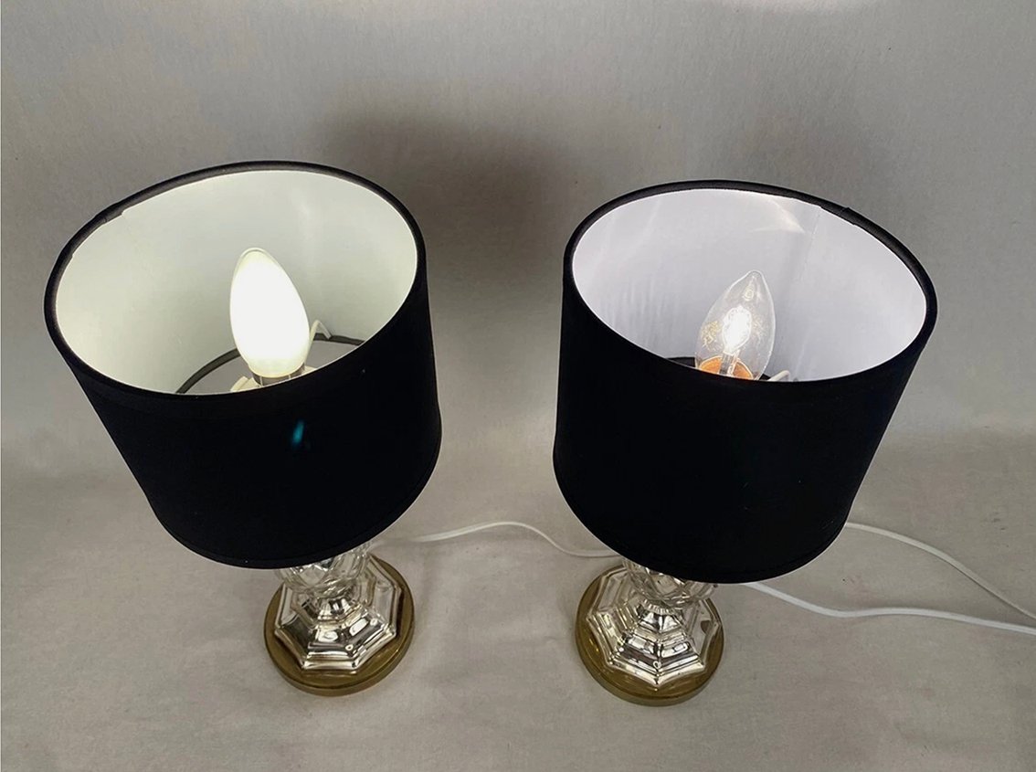 Pair Of 20th-century églomisé Crystal Table Lamps-photo-2