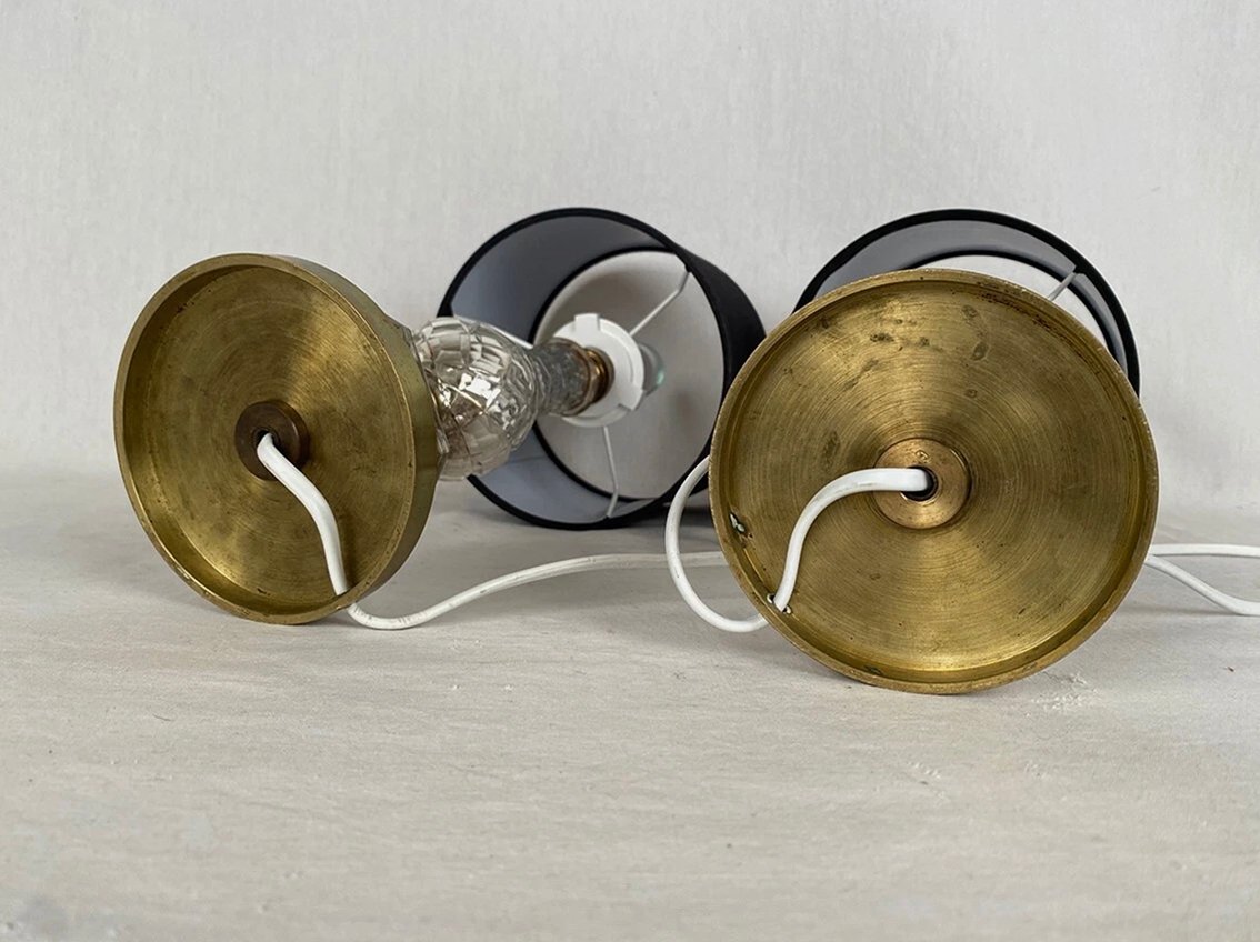 Pair Of 20th-century églomisé Crystal Table Lamps-photo-3