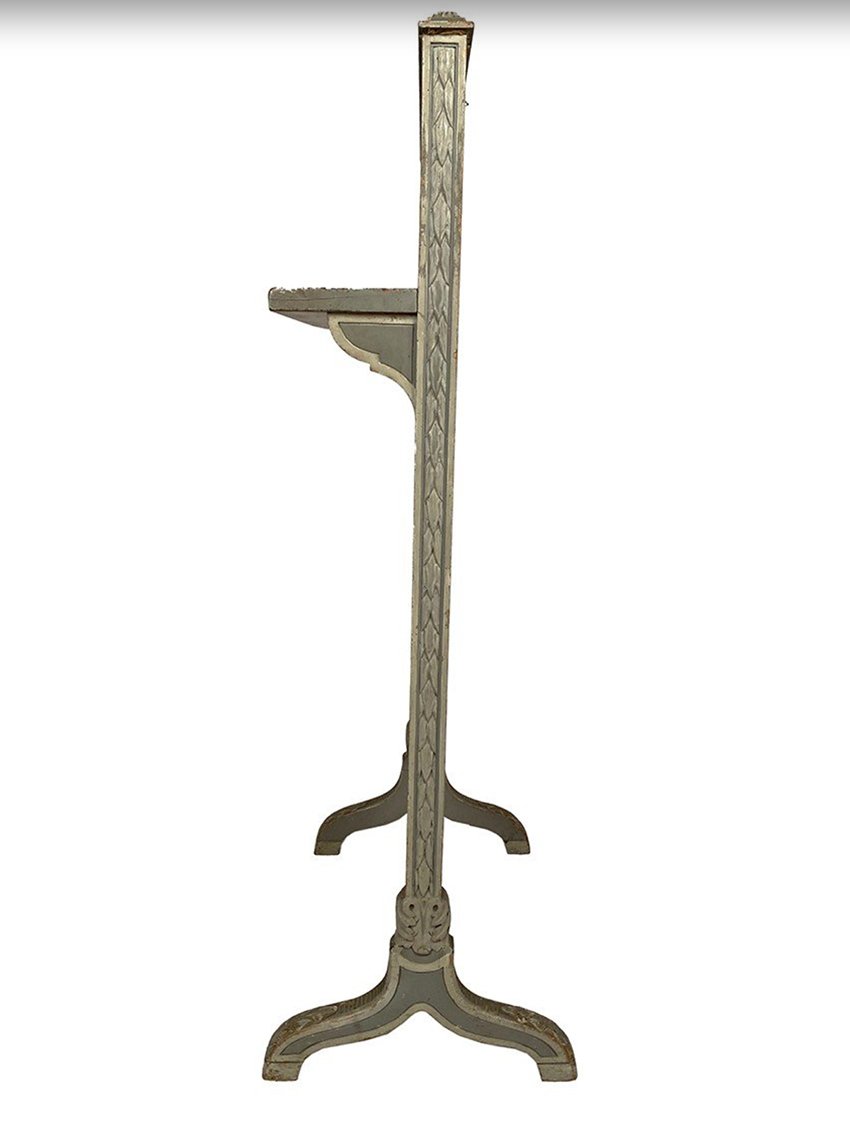 Louis XVI-style Gray-lacquered Wooden Fireplace Screen, Circa 1900-photo-2
