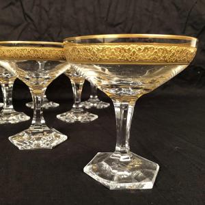 Moser In Carlsbad (czechoslovakia) Series Of Eleven Crystal Champagne Glasses