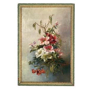 Nature morte aux fleurs. Huile sur toile signée M. Orséro, début XXe