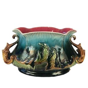 Small Planter In Polychrome Barbotine