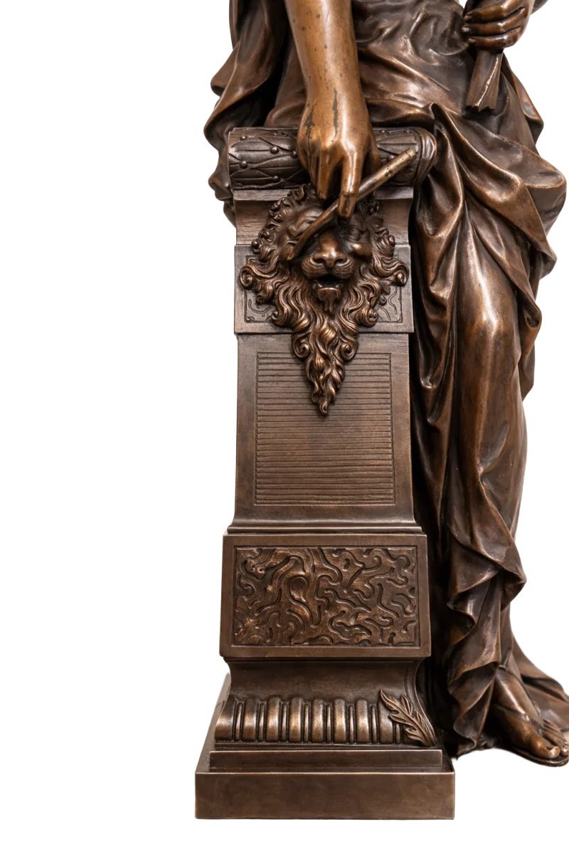 Bronze Sculpture, Female Allegory, Signed Dumaige, Late 19th Century-photo-1