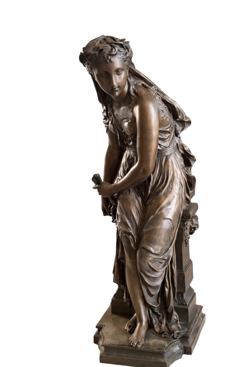 Bronze Sculpture, Female Allegory, Signed Dumaige, Late 19th Century