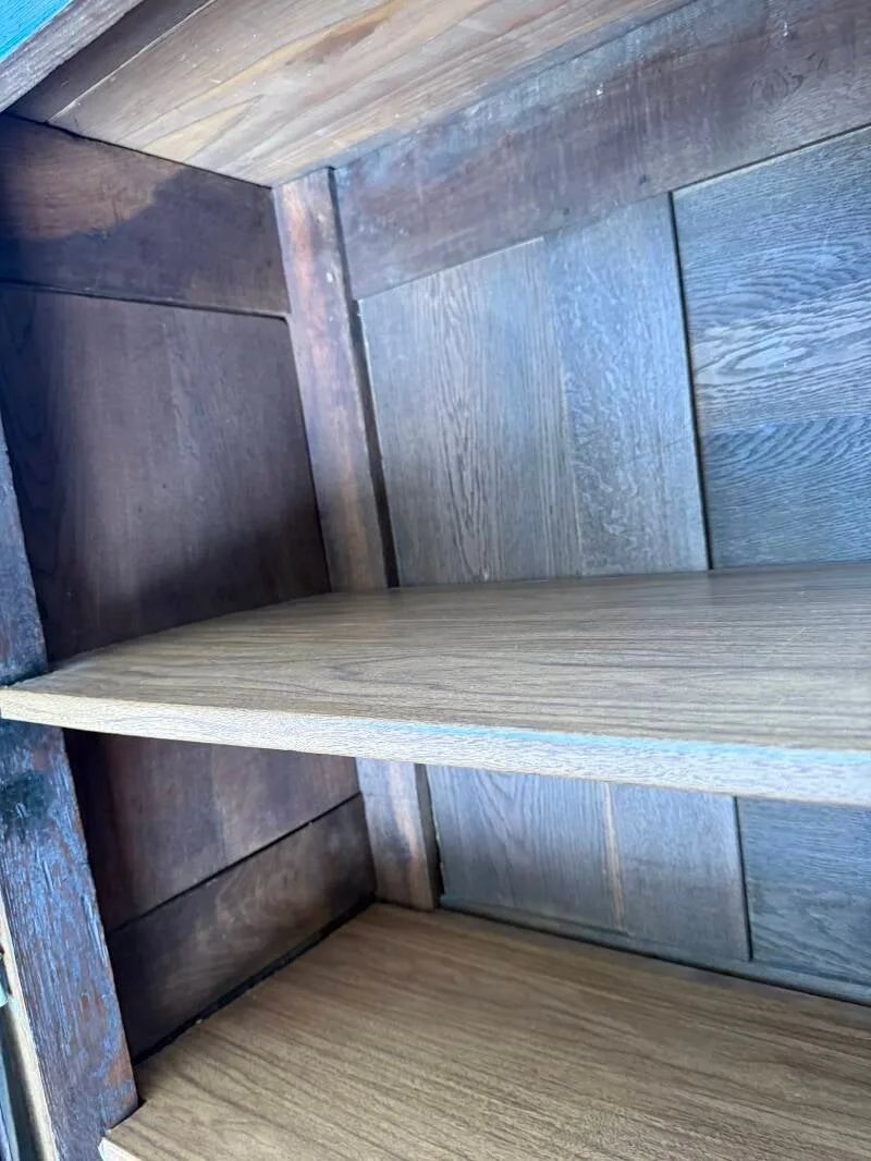 Armoire de mariage lorraine en chêne sculpté et marqueté, XIXe siècle-photo-1