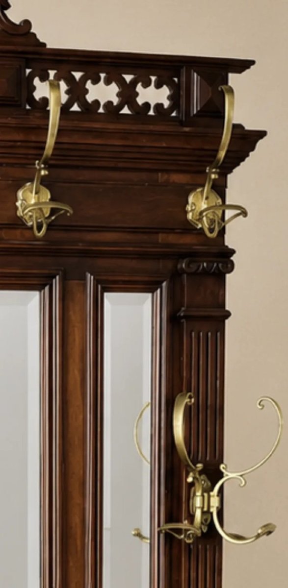 Napoleon III Hall Stand With Mirror And Brass Hooks, Height 215 Cm-photo-3