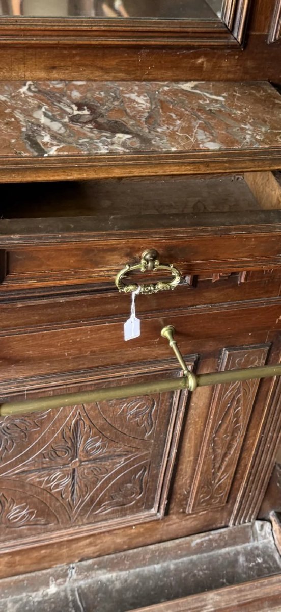 Napoleon III Hall Stand With Mirror And Brass Hooks, Height 215 Cm-photo-4