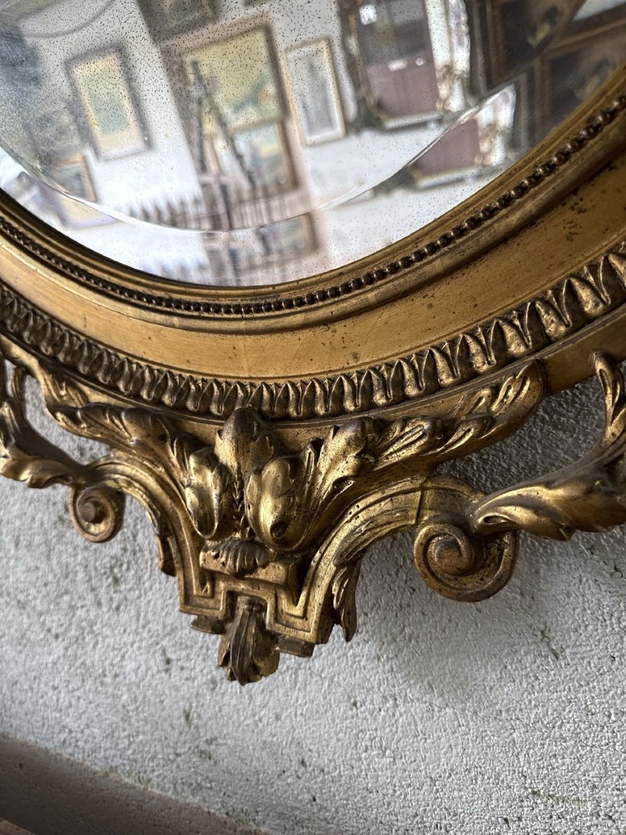 Louis XVI Style Mirror In Gilt Wood And Stucco, 19th Century-photo-2