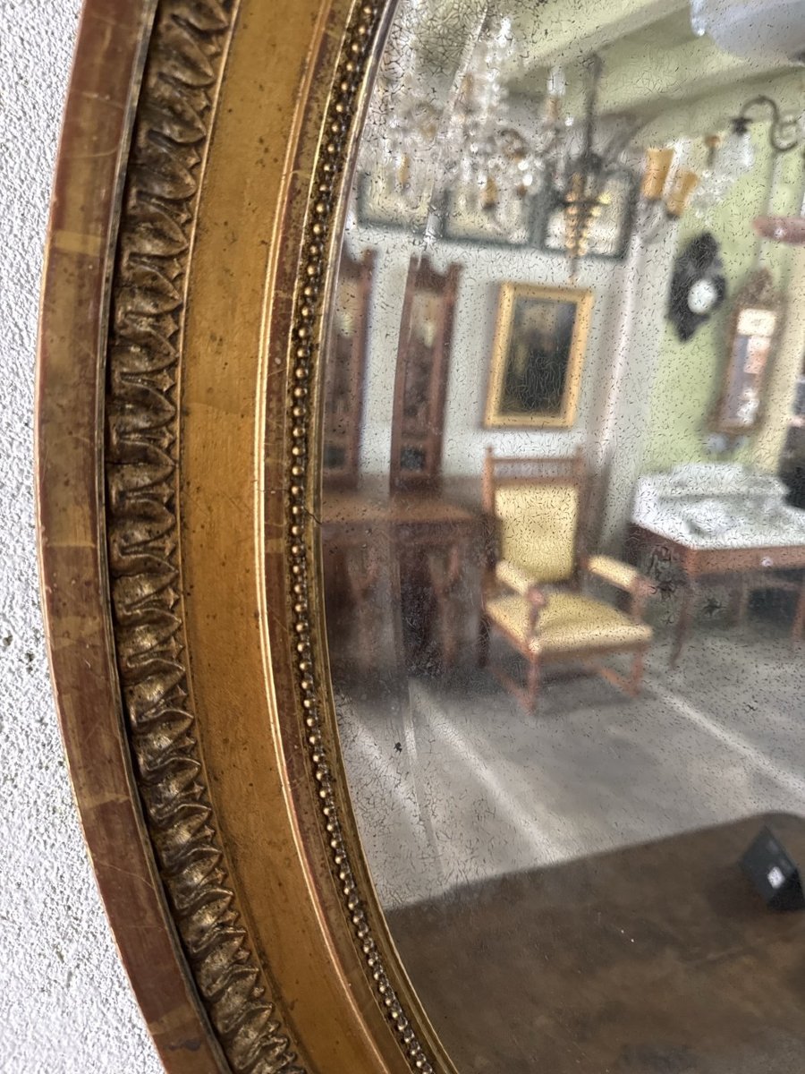 Louis XVI Style Mirror In Gilt Wood And Stucco, 19th Century-photo-1