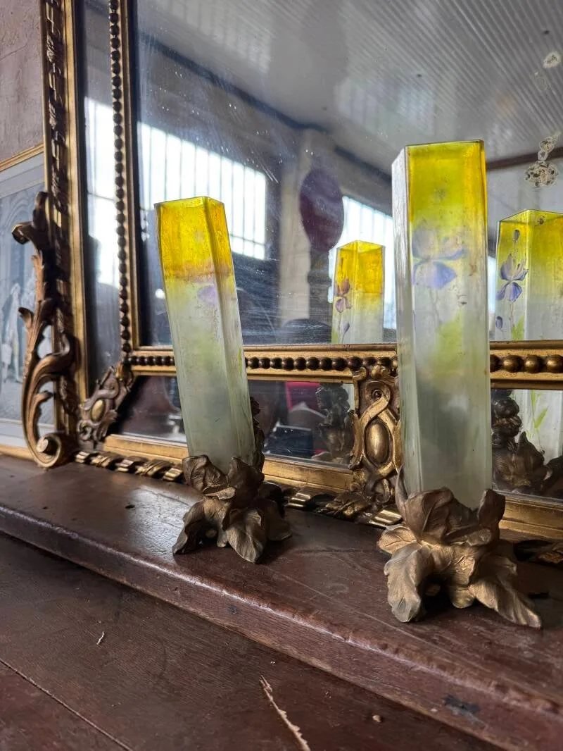 Paire de soliflores Art nouveau, montures signées A. Fontay-photo-3
