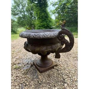 Large Cast Iron Garden Urn, 19th Century
