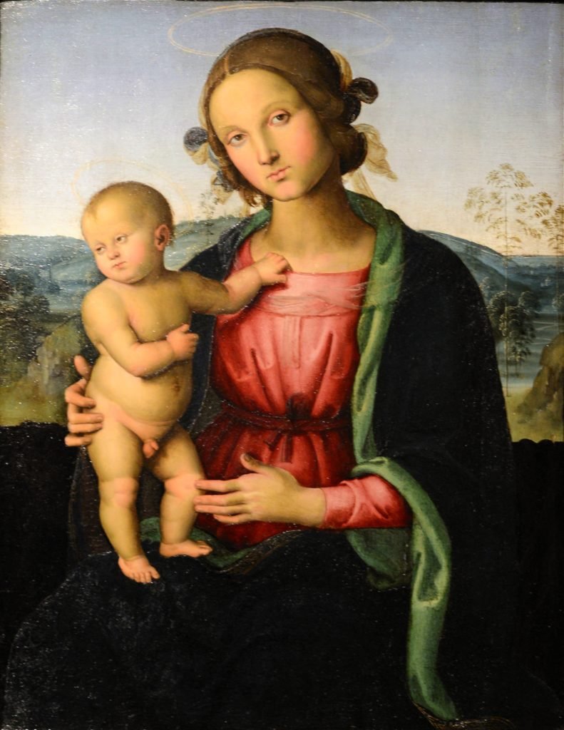 Henri-joseph Dubouchet (1833 - 1909) Virgin And Child After Perugino-photo-3