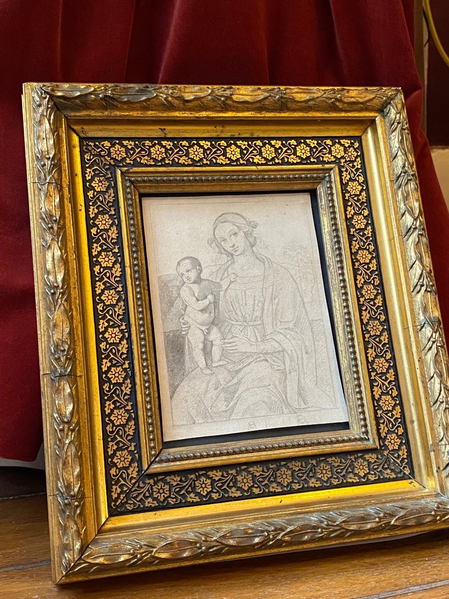 Henri-joseph Dubouchet (1833 - 1909) Virgin And Child After Perugino