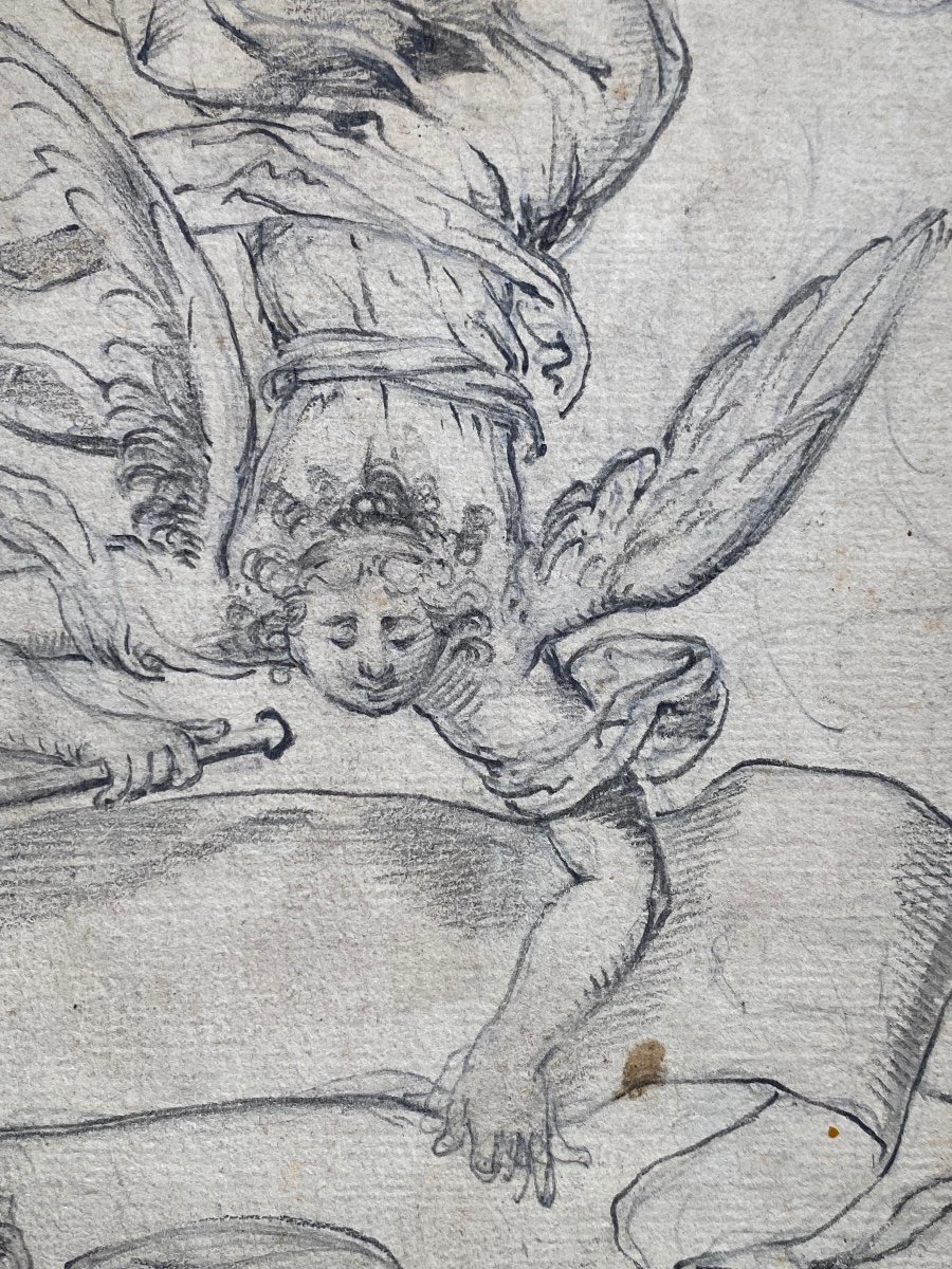 Frontispiece Study - 17th Century Italian Drawing-photo-2