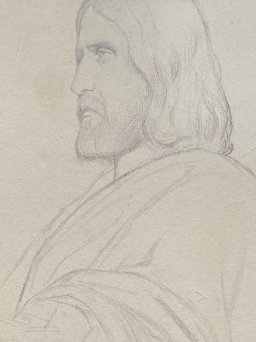 Paul Flandrin, étude d'Apôtre, église Saint Vincent De Paul, Paris-photo-3