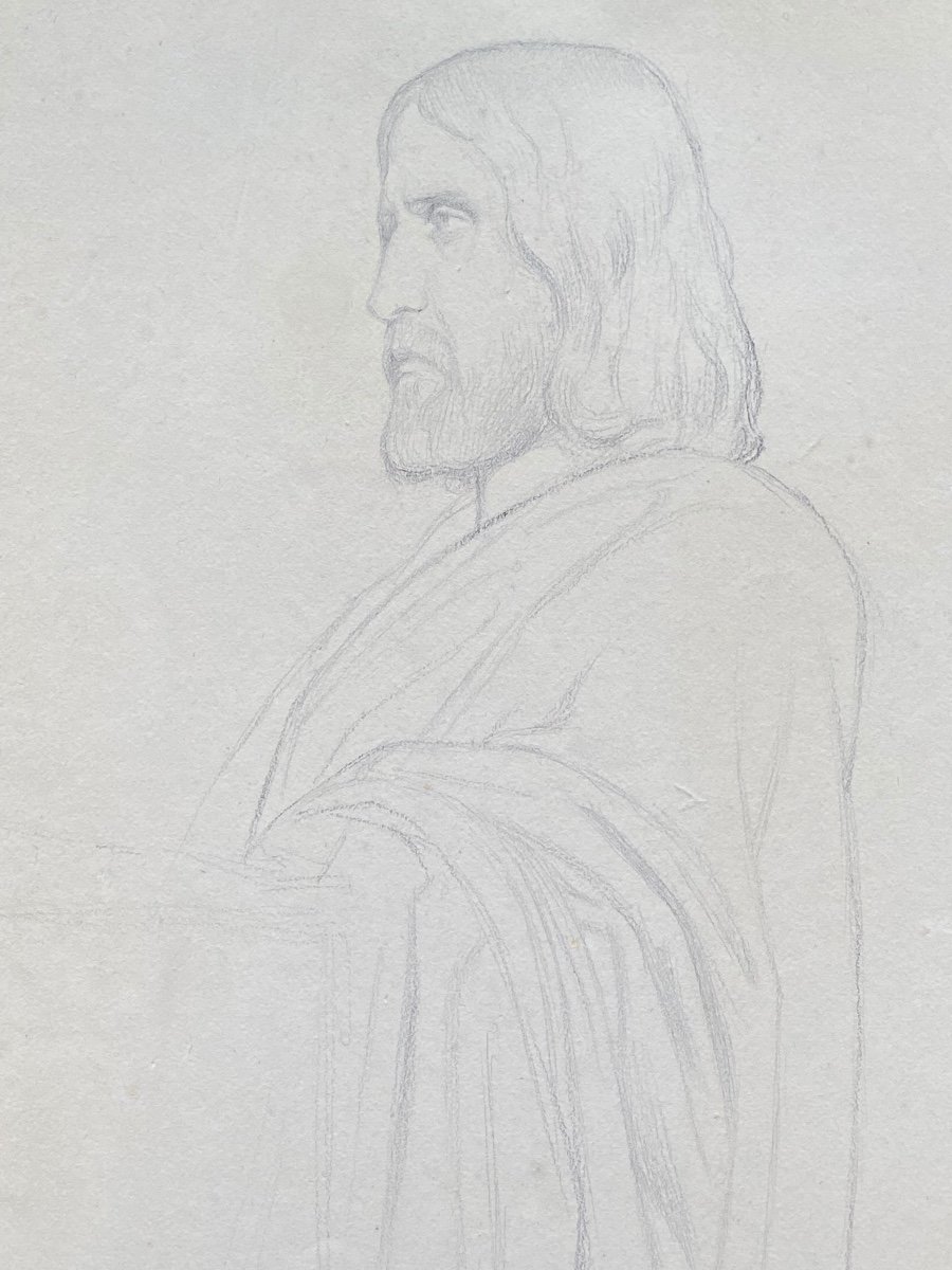 Paul Flandrin, étude d'Apôtre, église Saint Vincent De Paul, Paris-photo-4