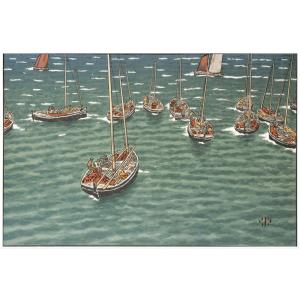 Henri Rivière - Bateaux à Tréboul