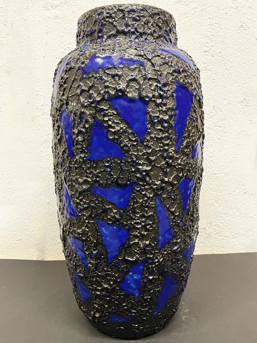 Large Vintage Fat Lava West Germany Vase, 1970s-photo-3