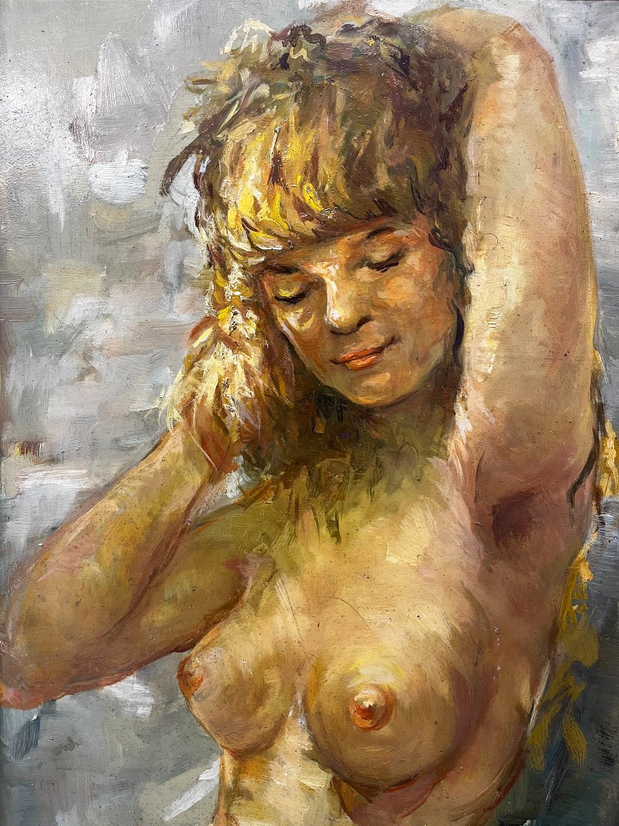 Tableau = Huile sur Isorel Signée Simone de Castel Lobert-photo-3