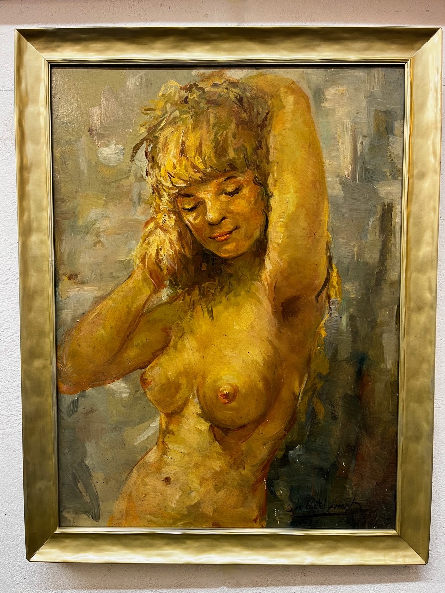 Tableau = Huile sur Isorel Signée Simone de Castel Lobert