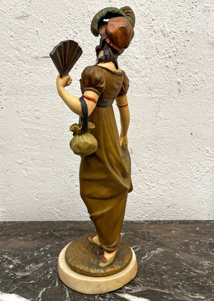 Sculpture "merveilleuse" avec éventail-photo-2