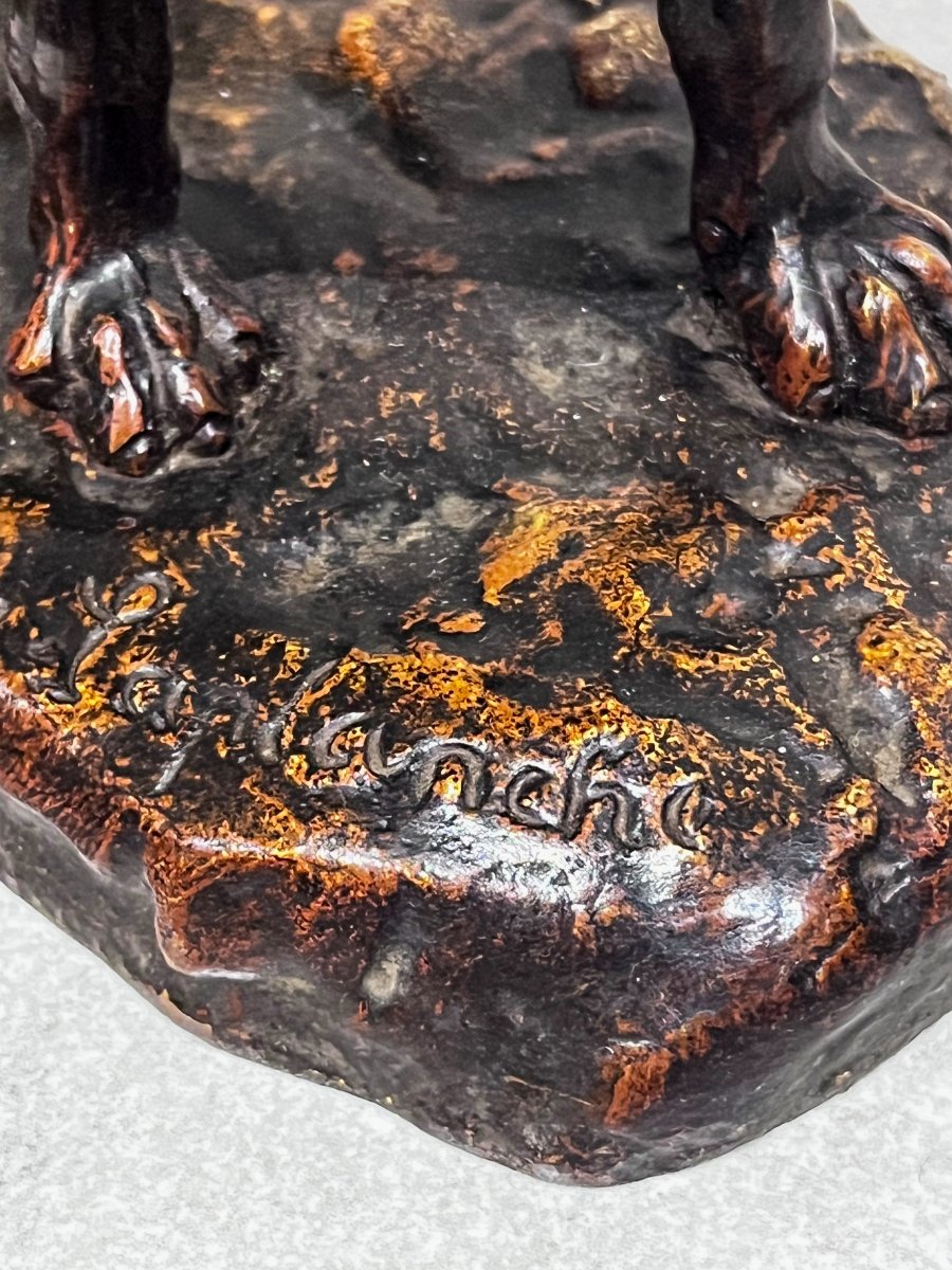 Bronze German Shepherd Dog Of Albert-pierre Laplanche -photo-3