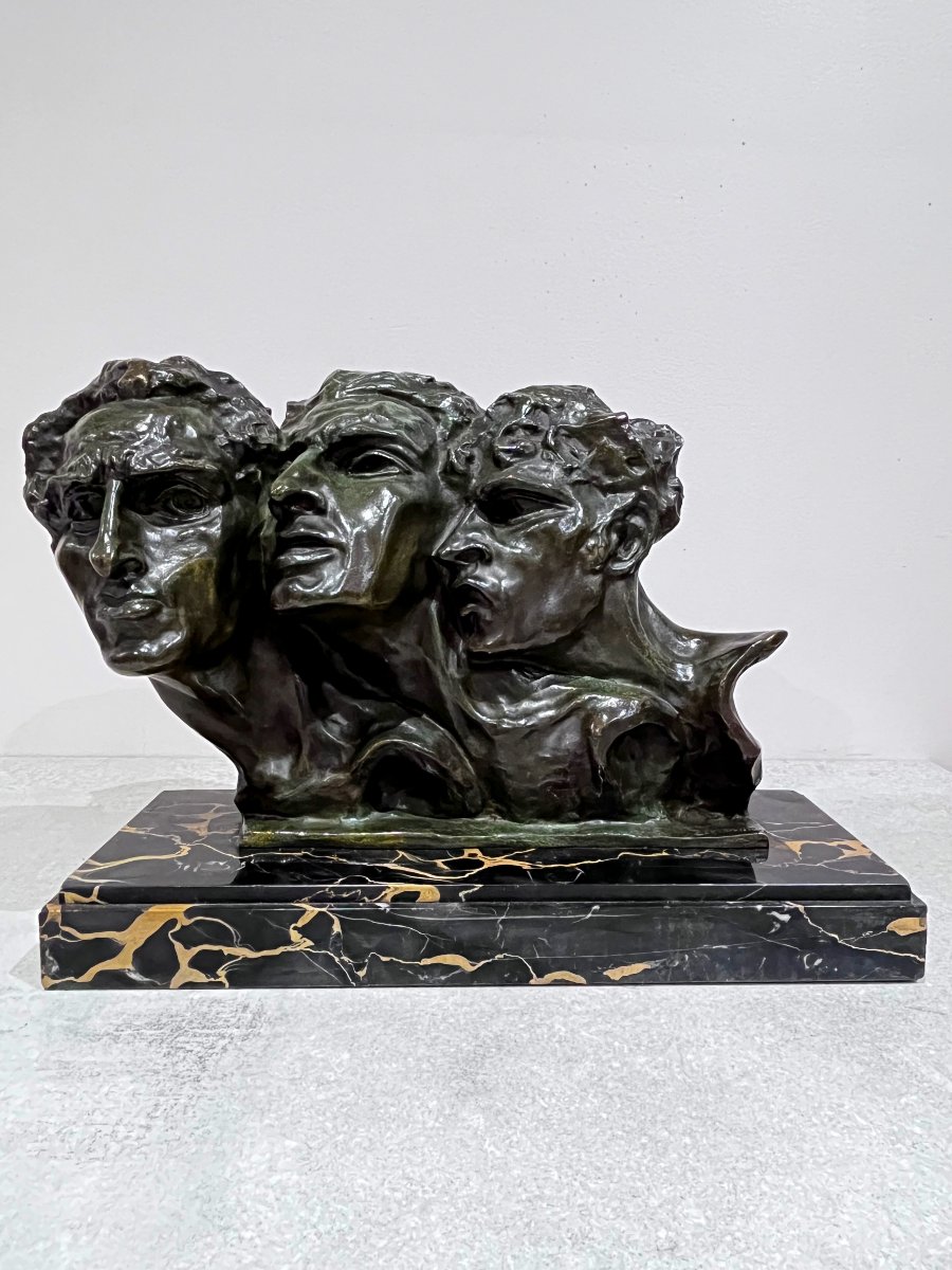 Bronze “tres Rostros” By Sergei Zelikson-photo-6