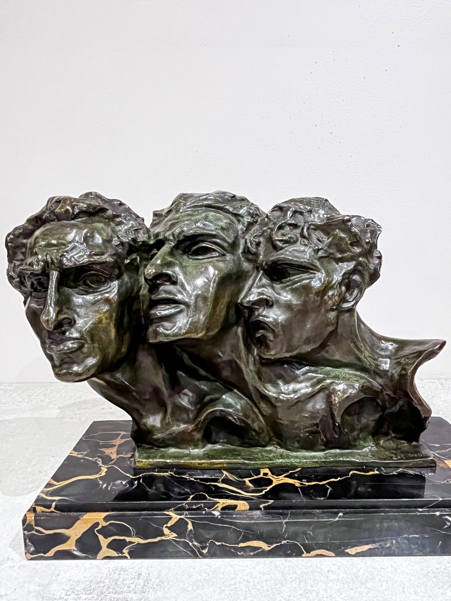 Bronze “tres Rostros” By Sergei Zelikson-photo-7