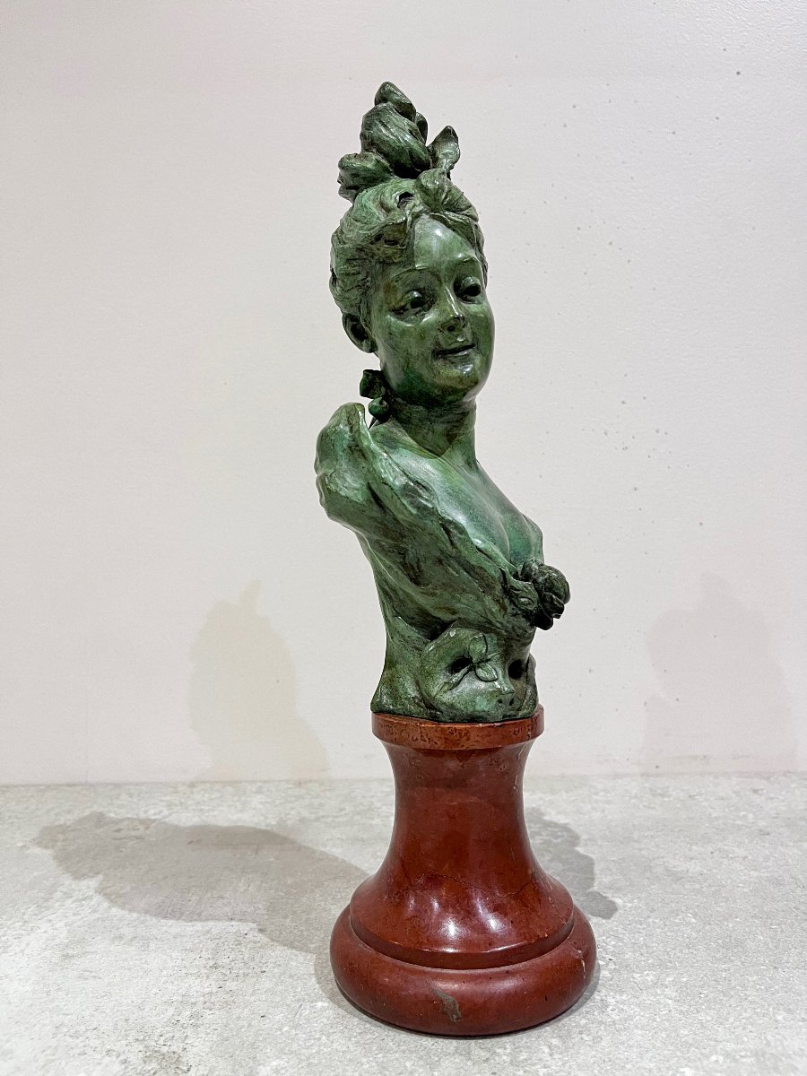 Elegant Bronze By Victor Leopold Bruyneel, Belle époque.-photo-1