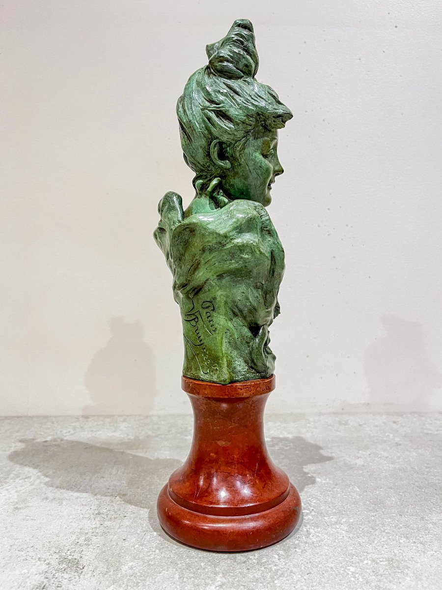 Elegant Bronze By Victor Leopold Bruyneel, Belle époque.-photo-2