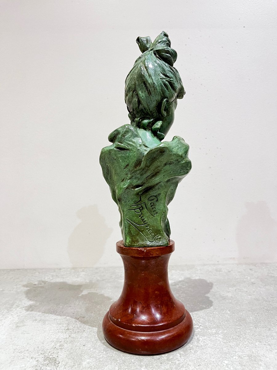 Elegant Bronze By Victor Leopold Bruyneel, Belle époque.-photo-3