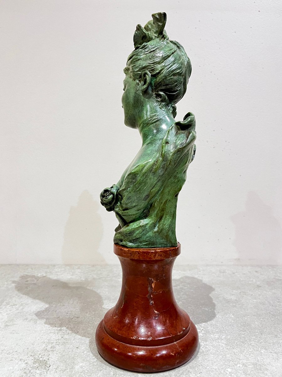 Elegant Bronze By Victor Leopold Bruyneel, Belle époque.-photo-4