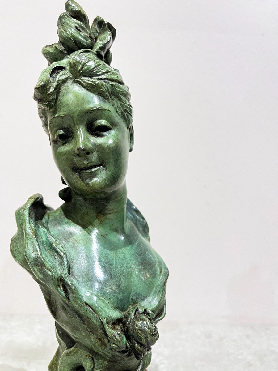 Elegant Bronze By Victor Leopold Bruyneel, Belle époque.-photo-5