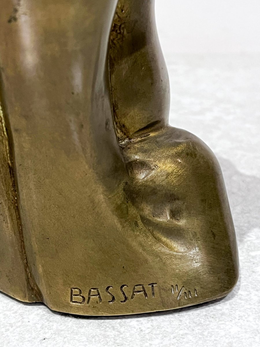 Bronze Nude Woman With Long Hair, By Jean-jacques Bassat, 20th Century-photo-4