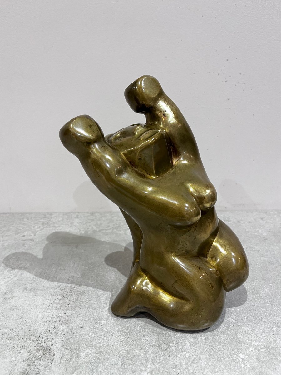 Bronze Nude Woman With Long Hair, By Jean-jacques Bassat, 20th Century-photo-1