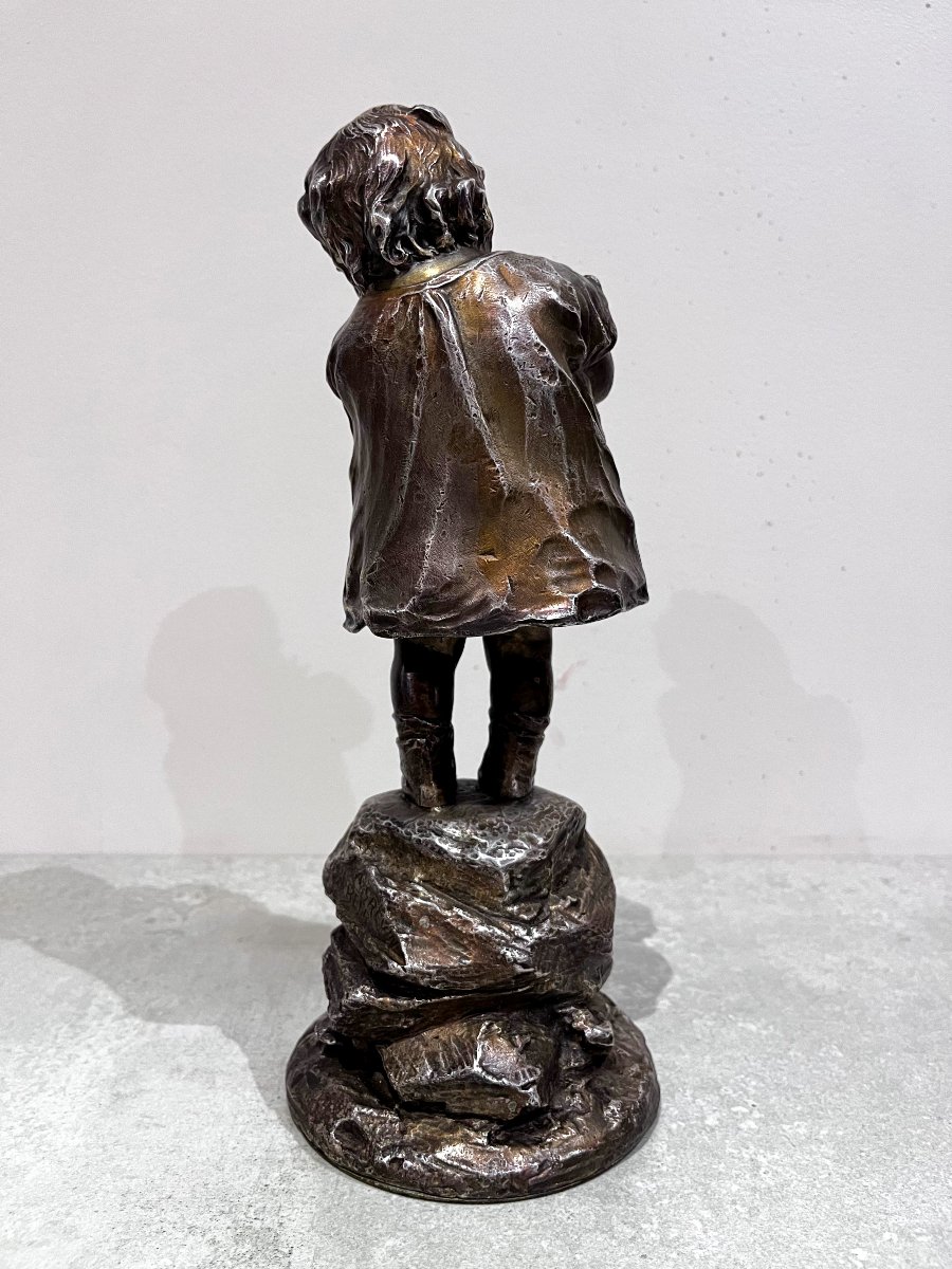 Bronze Sculpture Of A Small Child Saying "oh! Hey!" By Alfred Grevin And Friedrich Beer, 19th Century-photo-2