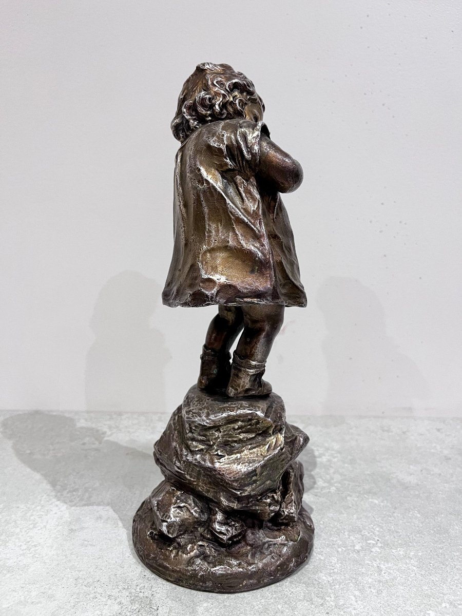 Bronze Sculpture Of A Small Child Saying "oh! Hey!" By Alfred Grevin And Friedrich Beer, 19th Century-photo-2