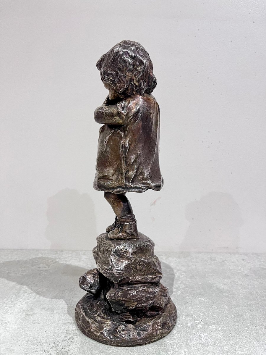 Bronze Sculpture Of A Small Child Saying "oh! Hey!" By Alfred Grevin And Friedrich Beer, 19th Century-photo-3