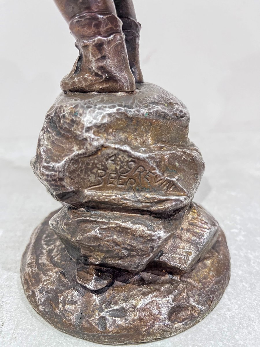 Bronze Sculpture Of A Small Child Saying "oh! Hey!" By Alfred Grevin And Friedrich Beer, 19th Century-photo-5