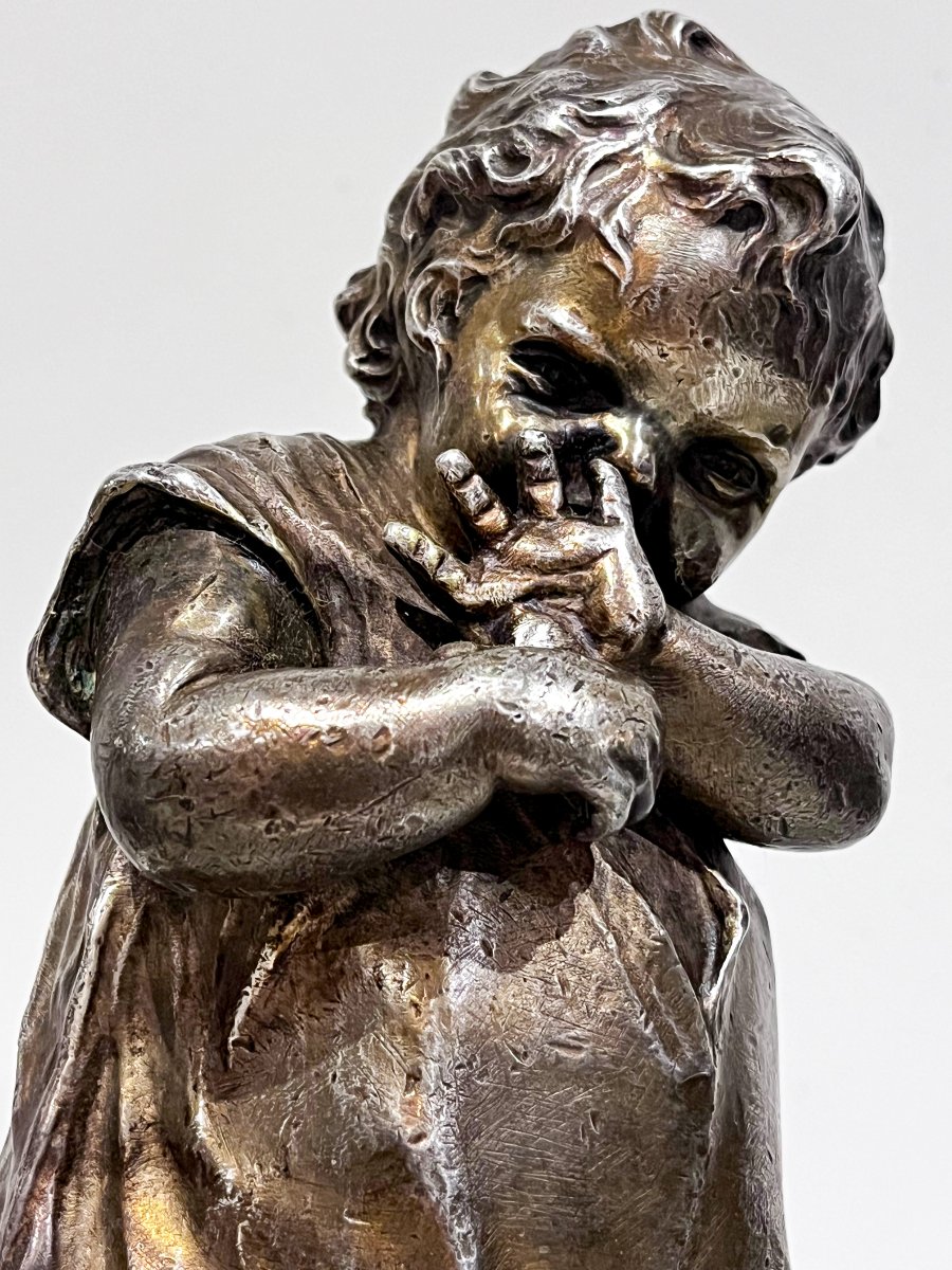Bronze Sculpture Of A Small Child Saying "oh! Hey!" By Alfred Grevin And Friedrich Beer, 19th Century-photo-6
